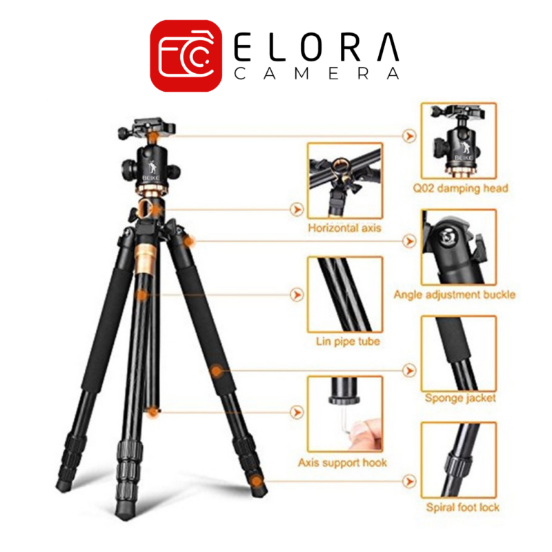 Beike QZSD Q999H Portable Professional Tripod Flatlay Horizontal Monopod / Beike Q999H Tripod Monopod Garansi Resmi - Image 4