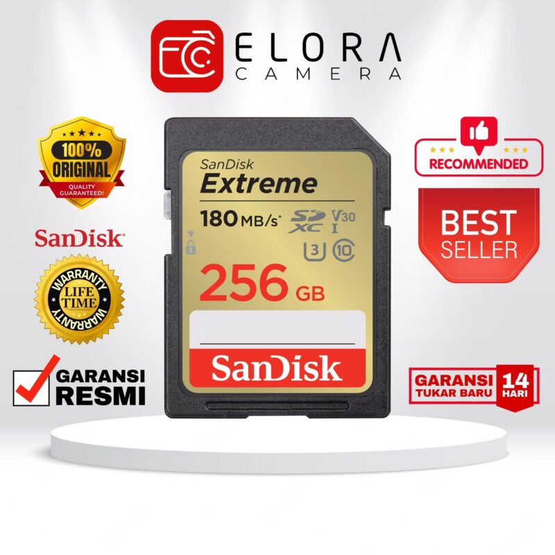 SanDisk Extreme SDXC UHS-I Card 256GB 4K