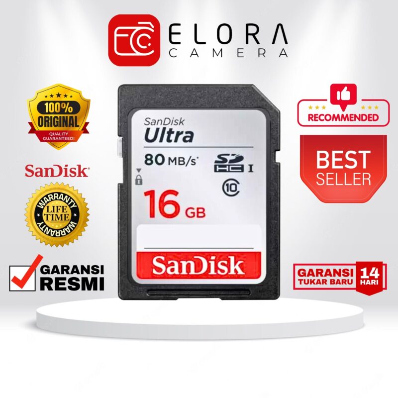 SanDisk Ultra SDHC Card 80MB/s class 10 16GB