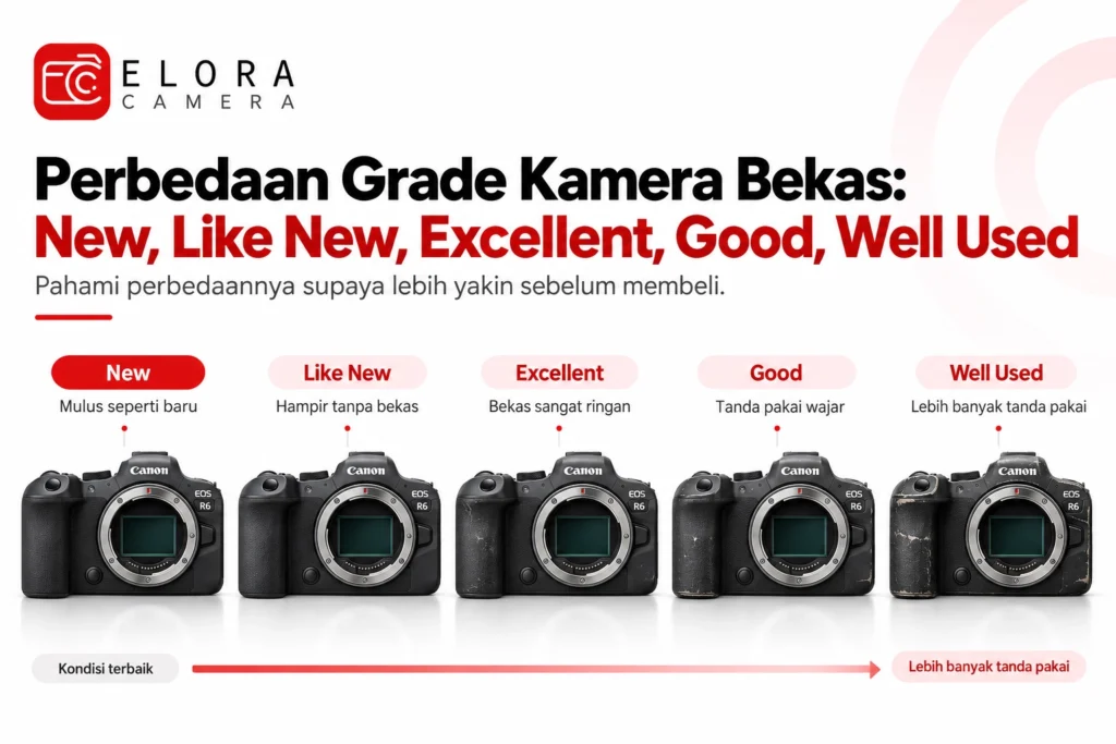 Perbedaan Grade Kamera Bekas: New, Like New, Excellent, Good, Well Used
